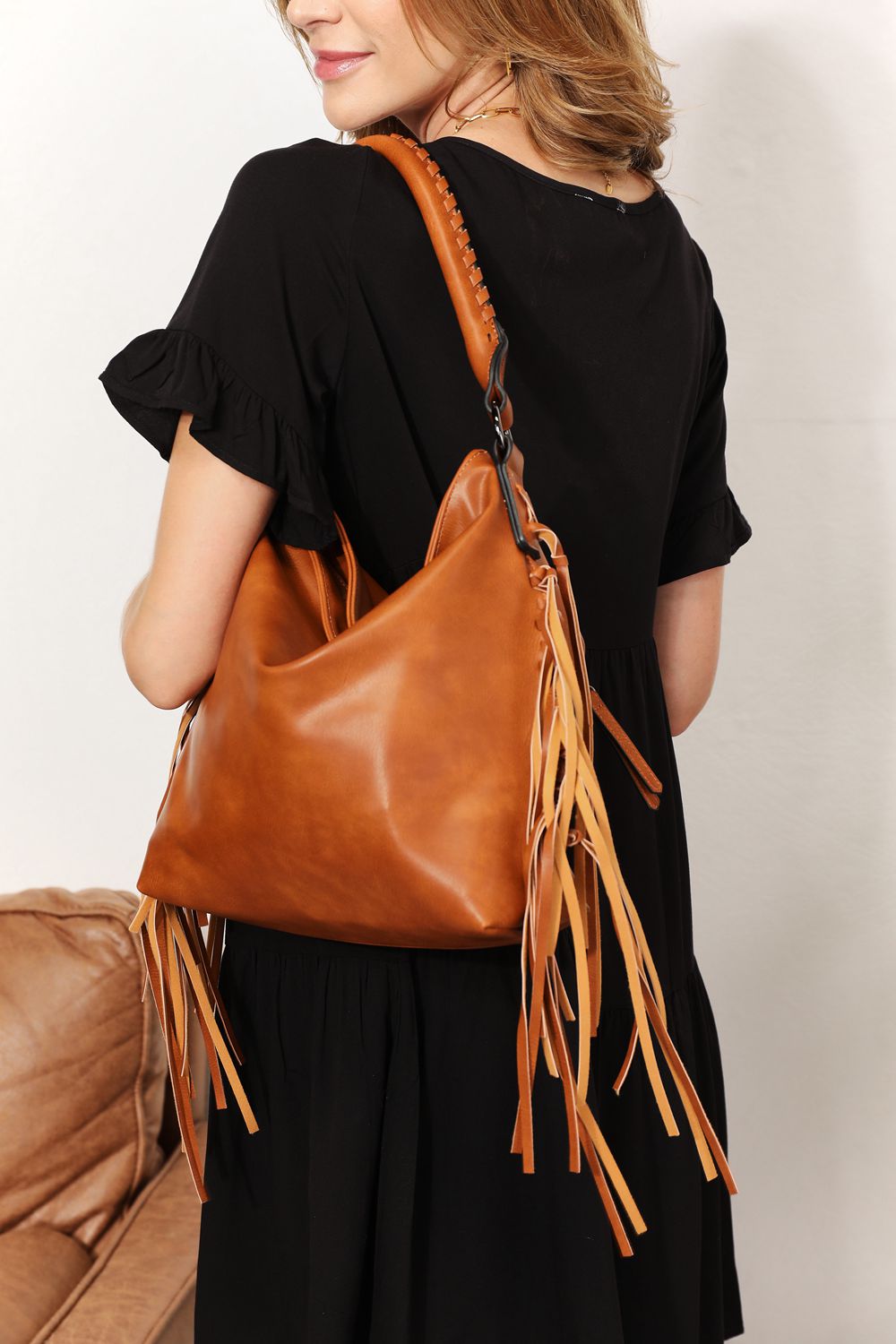 Fringe Detail Shoulder Bag