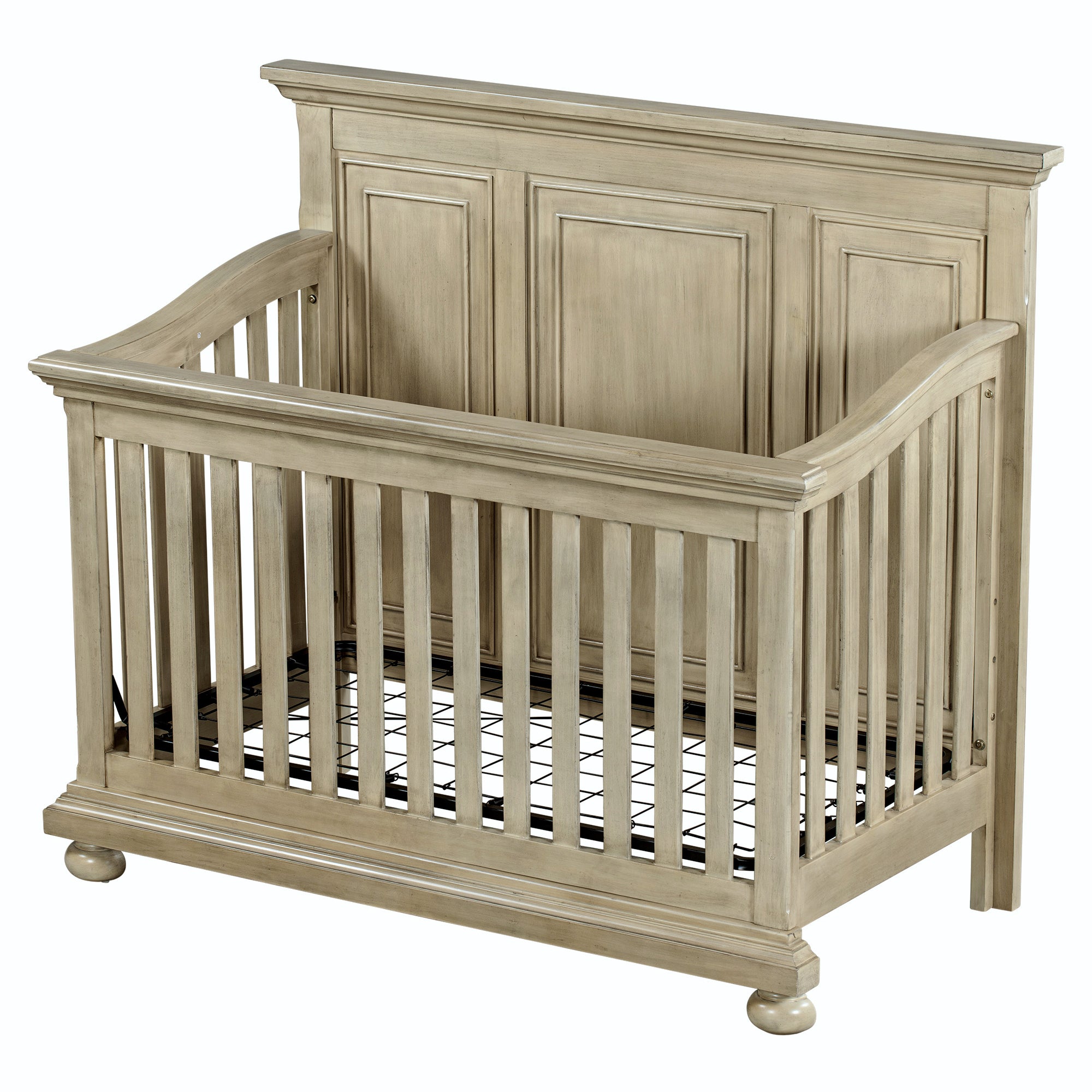 Traditional Farmhouse Style 4-in-1 Full Size Convertible Crib - Converts to Toddler Bed, Daybed and Full-Size Bed, Stone Gray