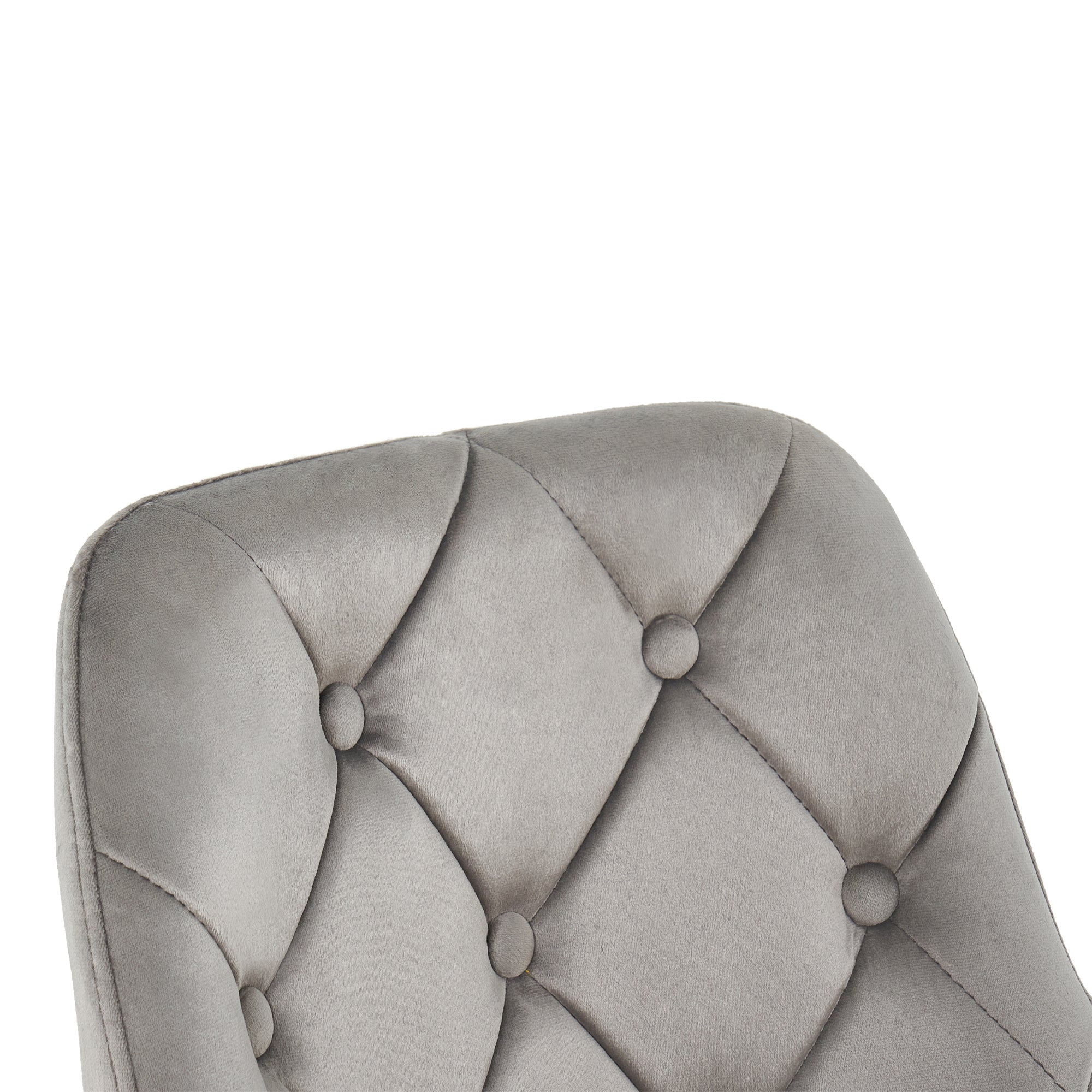 Modern Velvet Fabric with Chrome Legs - Grey