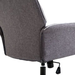 Vinsetto Linen Home Office Chair, Tufted Height Adjustable Computer Desk Chair with Swivel Wheels and Padded Armrests - Dark Gray