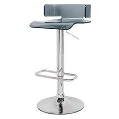 Grey and Chrome Adjustable Swivel Stool