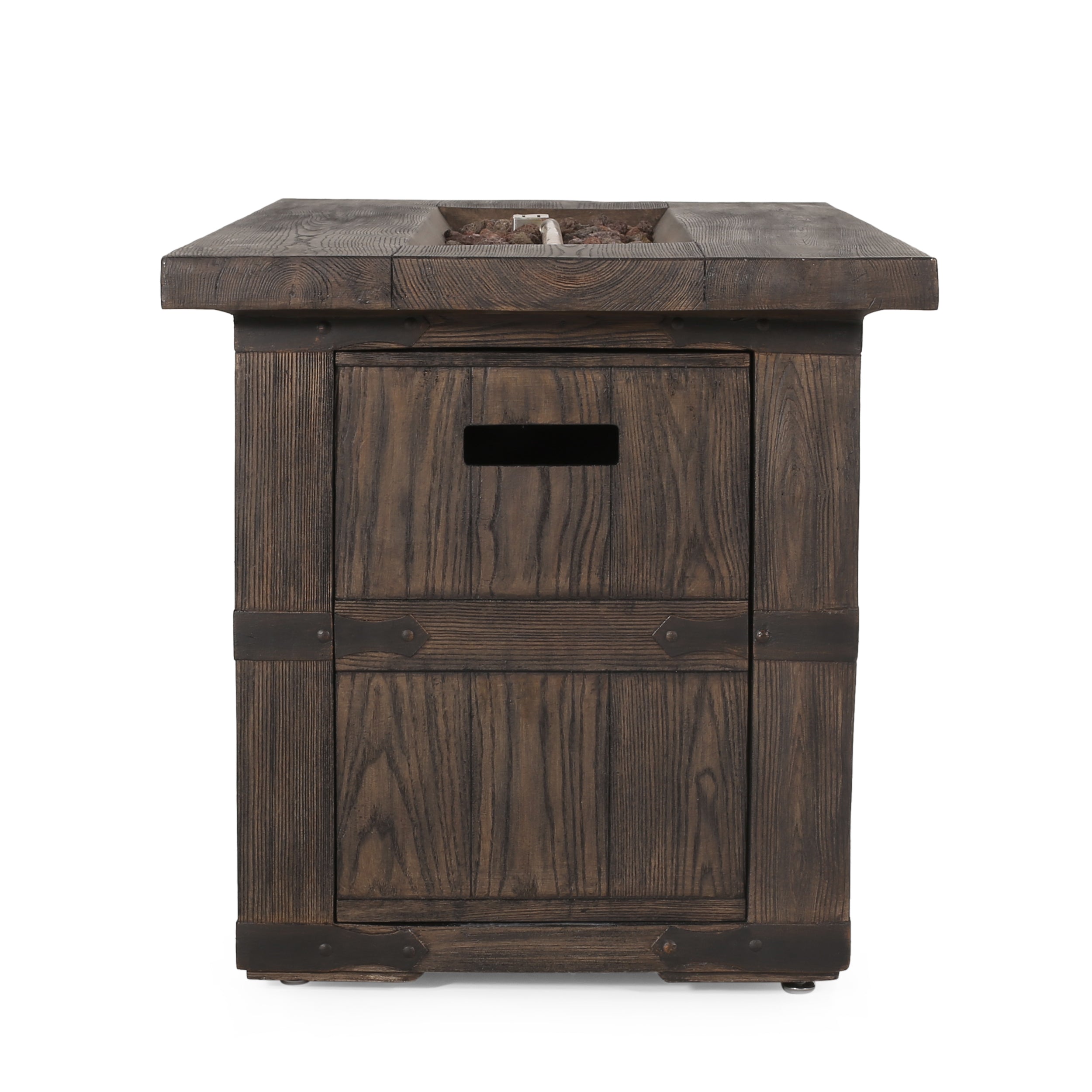 Rectangle Fire Pit - 40,000 BTU Tank inside - Brown