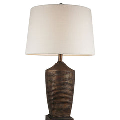 30" Tall Polyresin Table Lamp "Kayan", Bronze Rustic finish