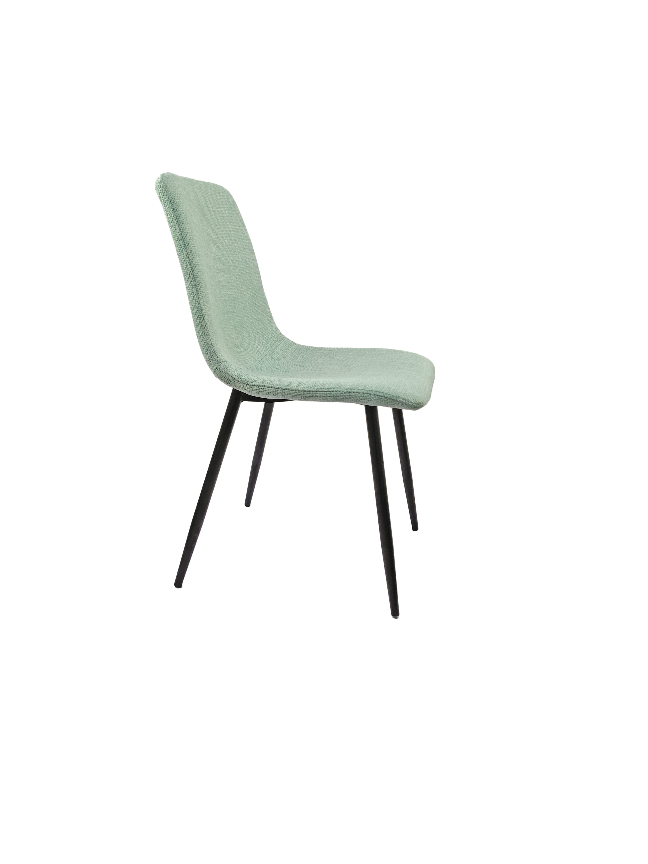 Dining Chairs Set of 4,Modern Kitchen Dining Room ChairSet of 4 Modern Kitchen Dining Room Chairs, Cushion Seat and Sturdy Black Metal Legs - Light Green