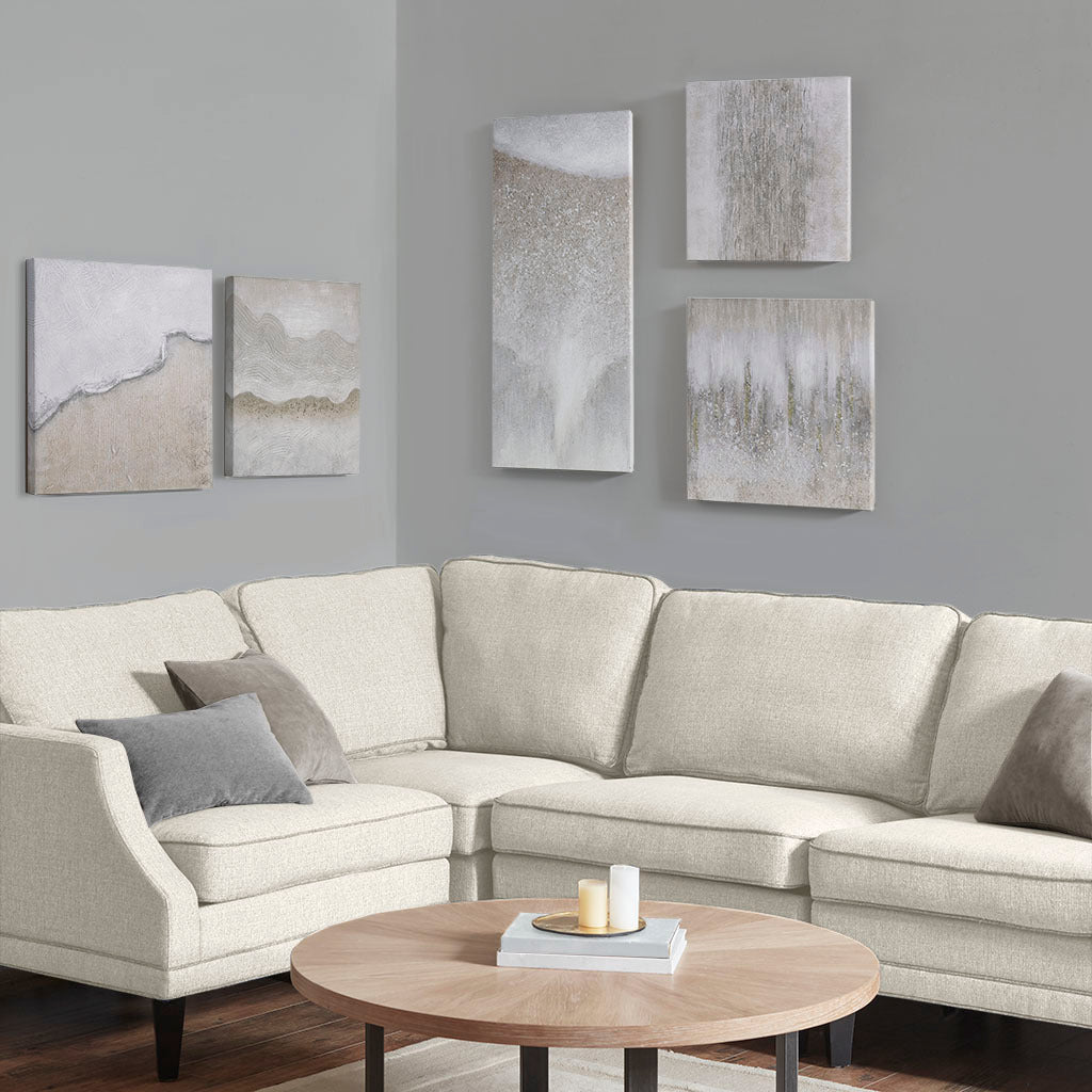 Natural Essence Hand Embellished Abstract 5-piece Gallery Canvas Wall Art Set