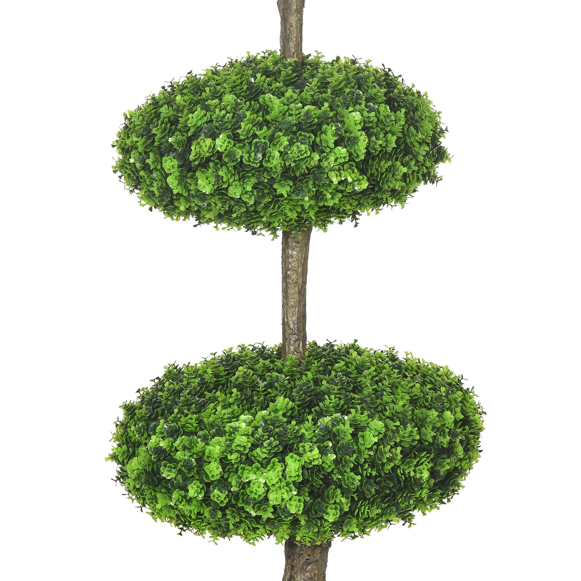 Set of 2 Artificial Boxwood Topiary Trees in Pots, 43.25" Artificial Plants Faux Trees Indoor & Outdoor