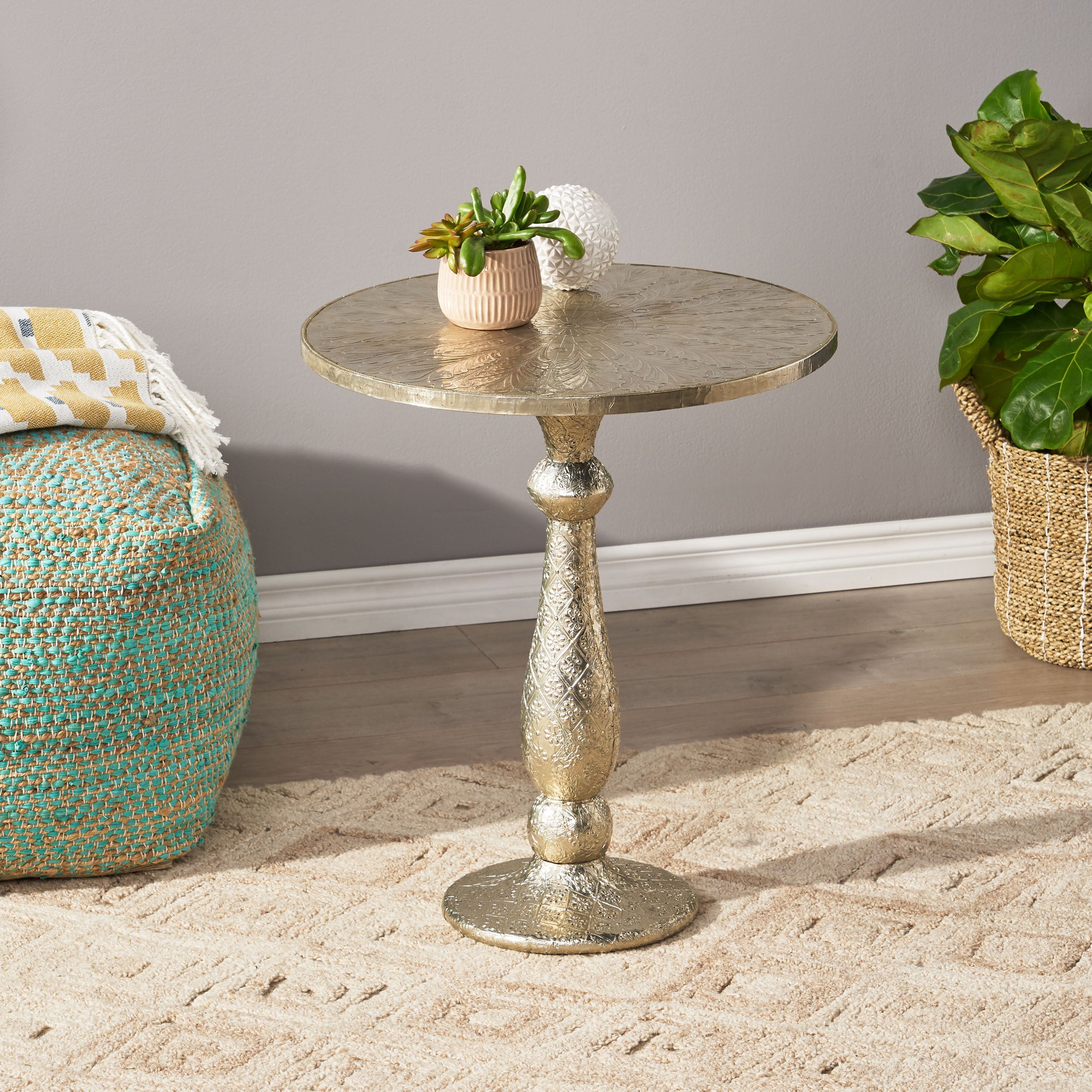 Boho Glam Design Side Table  - Silver