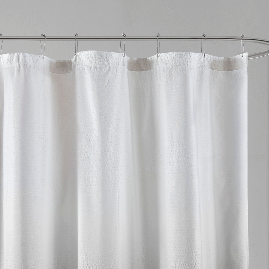 Ombre Printed Seersucker Shower Curtain - Grey