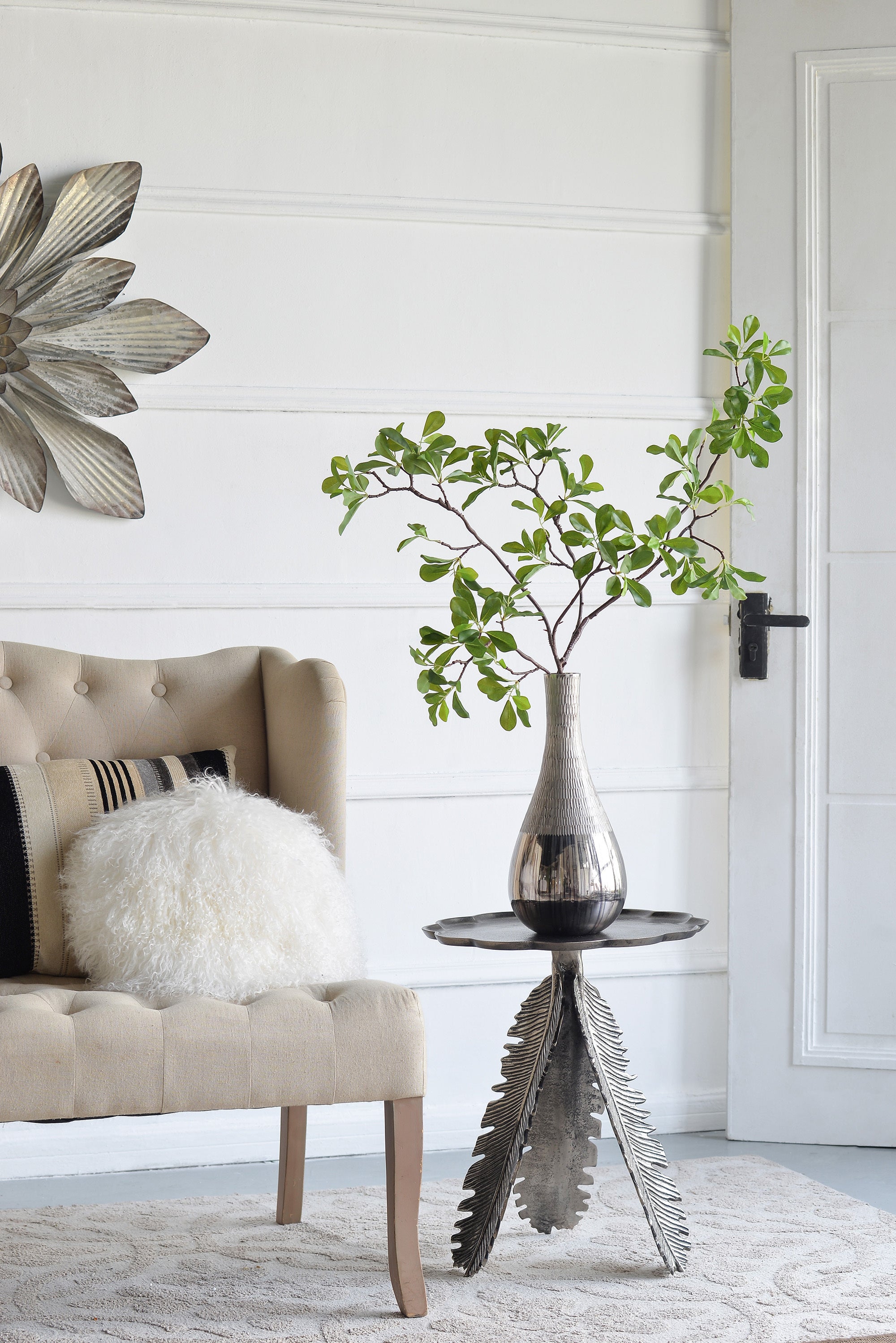 Leaf Side Table - Silver