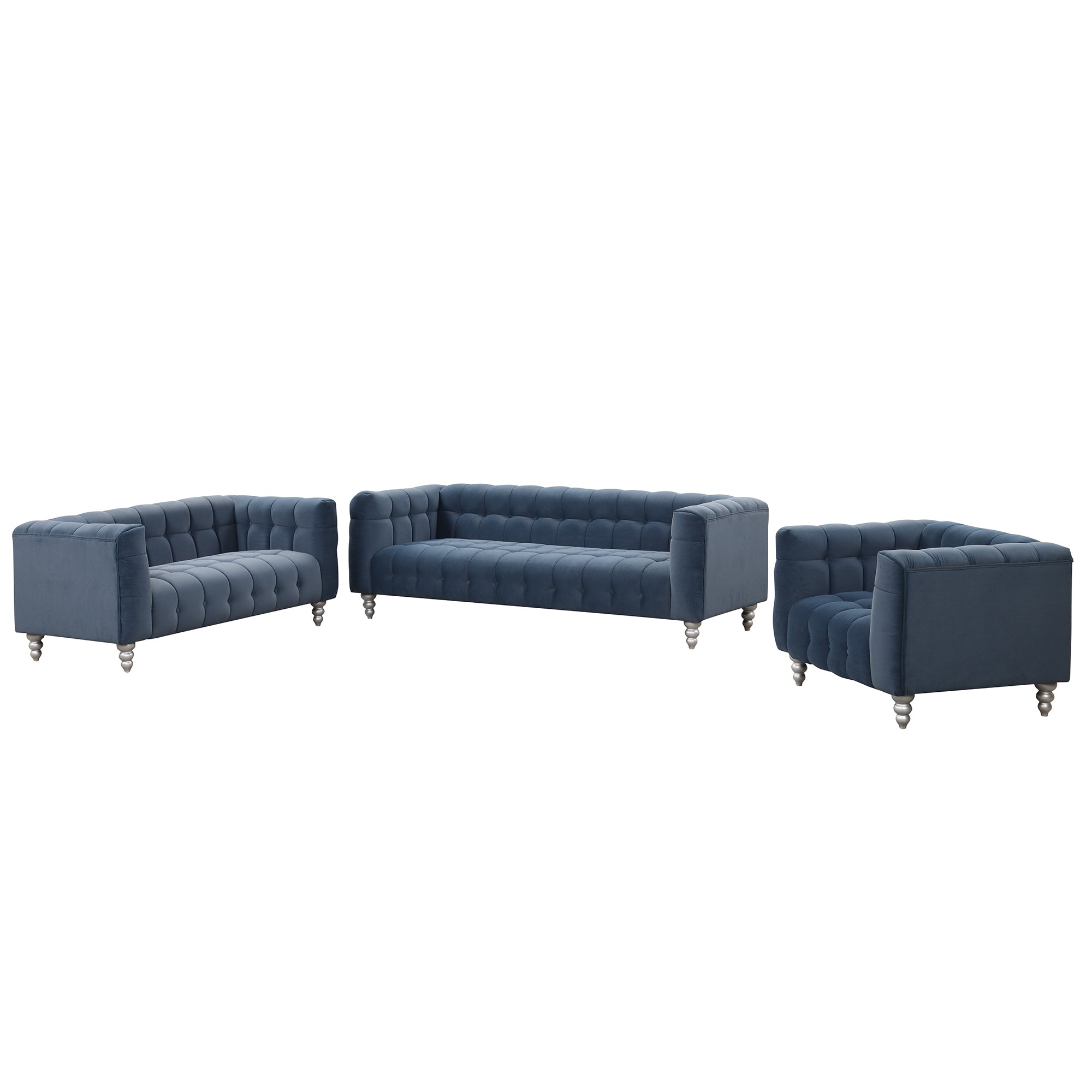 Modern 3-piece Sofa Set - Blue