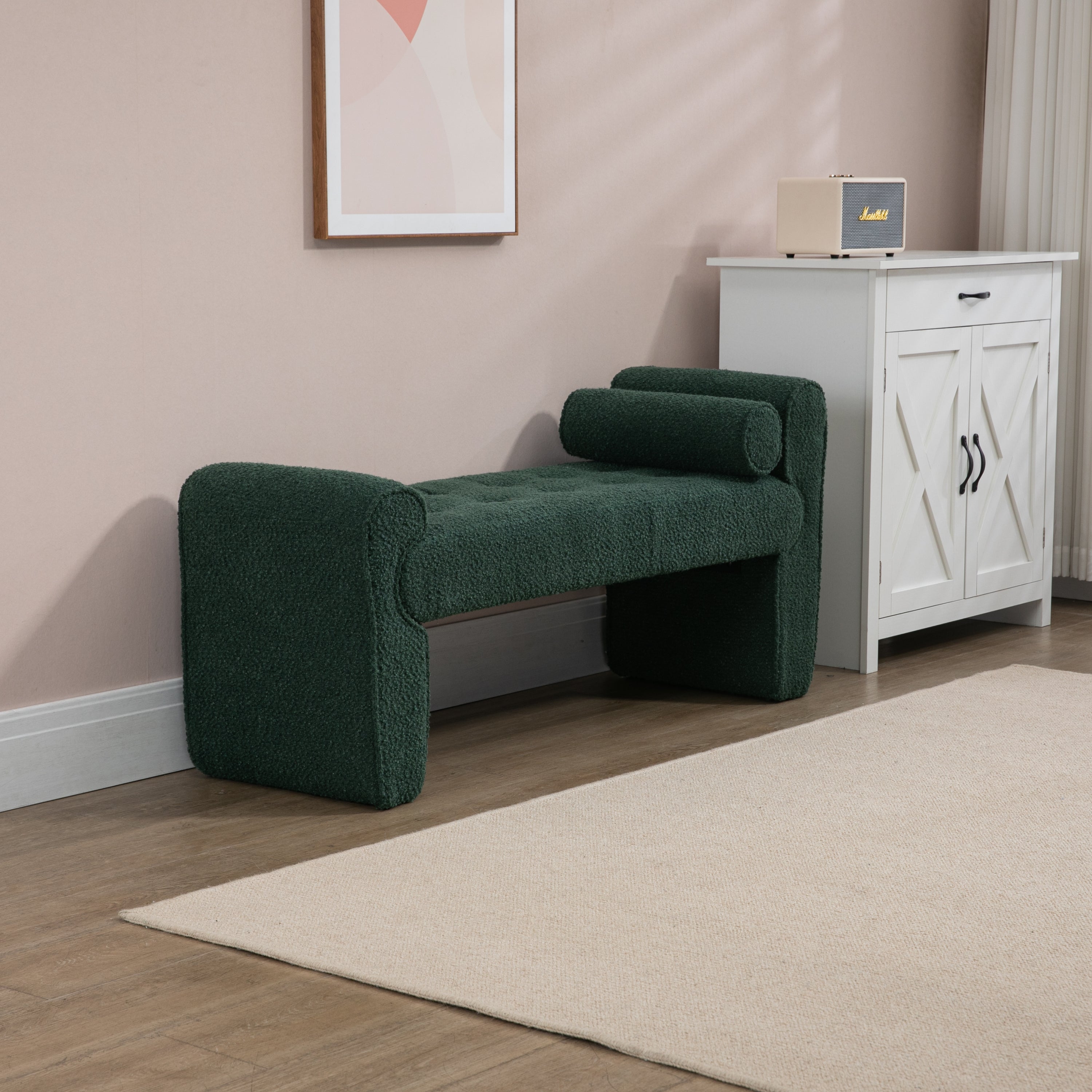 Modern Ottoman Bench - Emerald