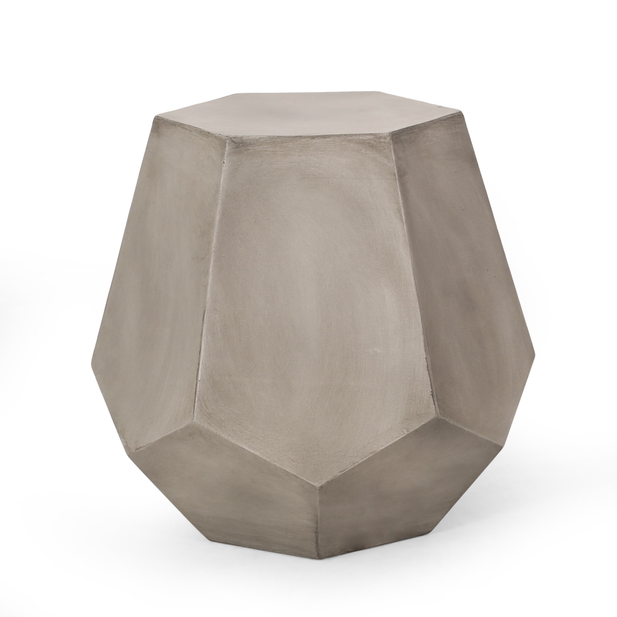 Modern Design Geometric Shape Side Table - Light Grey