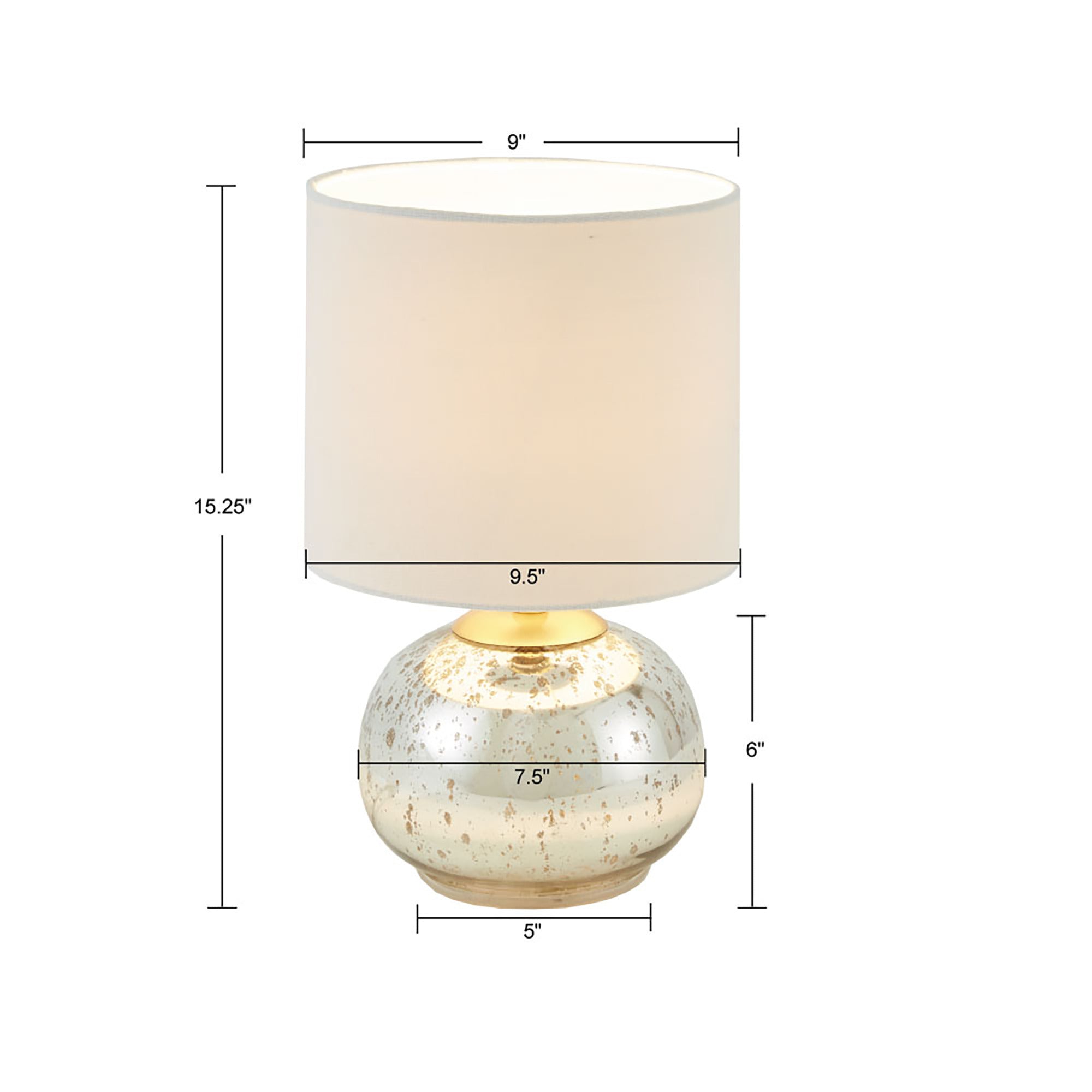 Silver Metallic Glass Table Lamp