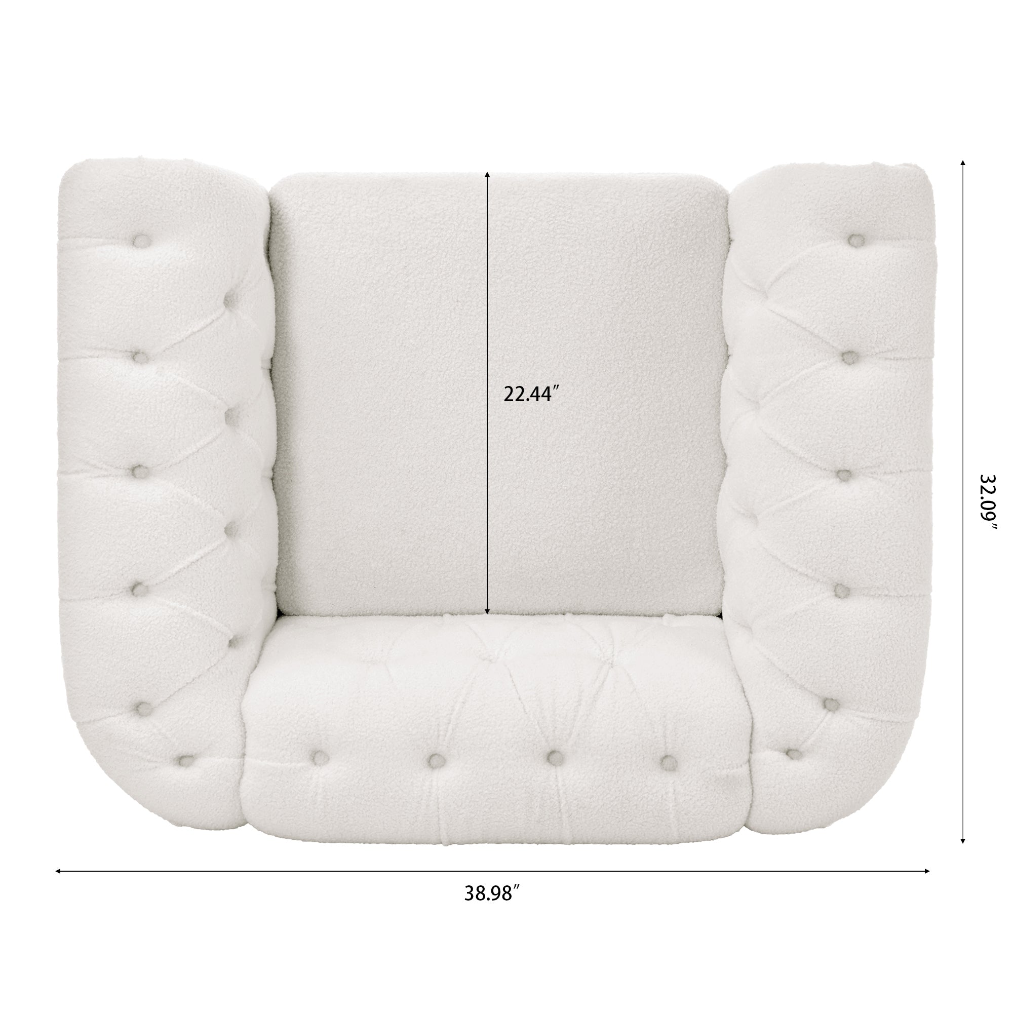 1 Seater Sofa For Living Room - White