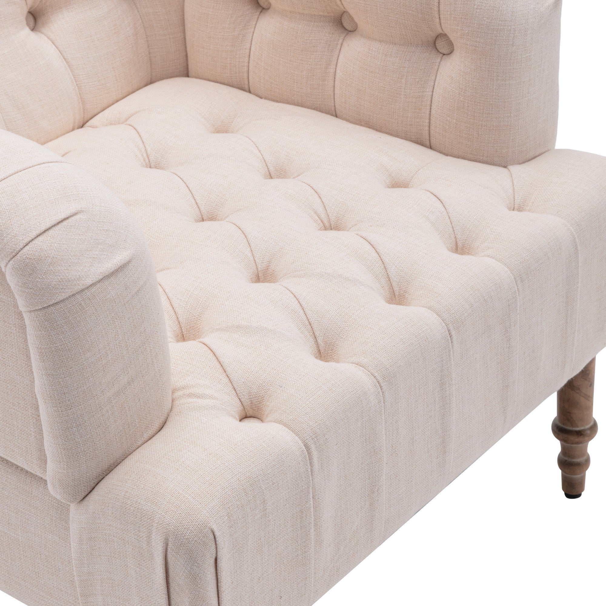 Beige Accent Tufted Chair