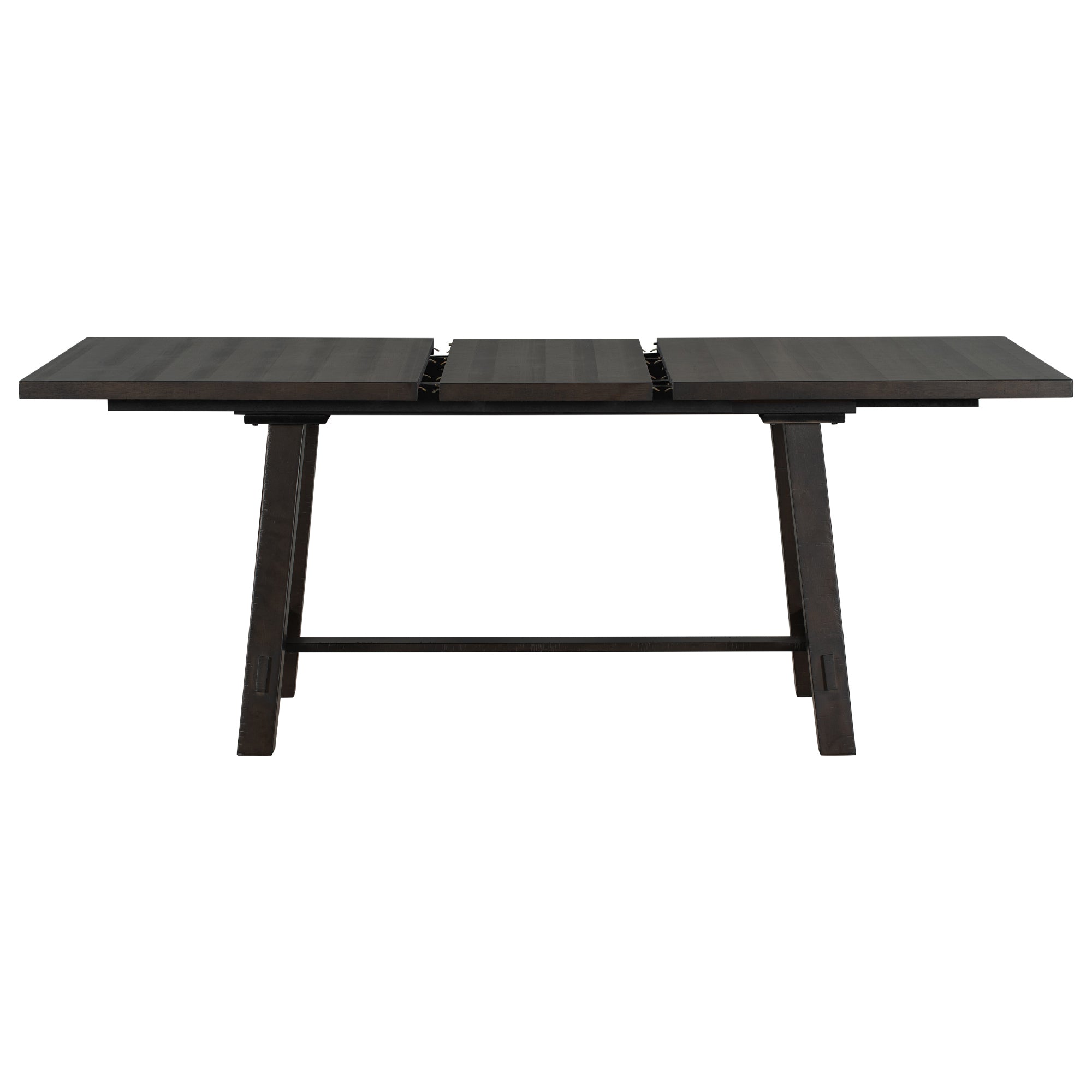 Retro Style Rectangular Dining Table Wood Extendable with 18" Leaf, Seats up to 8 - Espresso