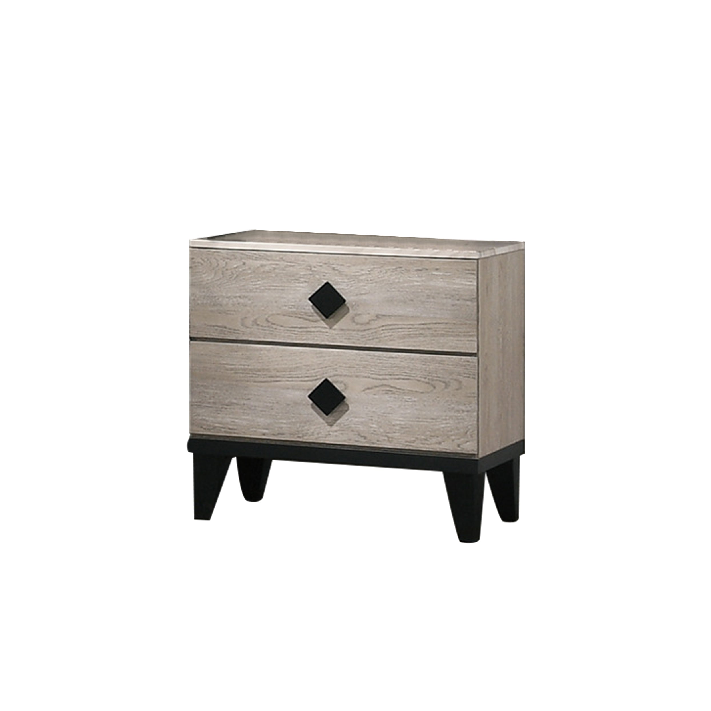 Nightstand With 2 Drawers Storage in Cream Finish