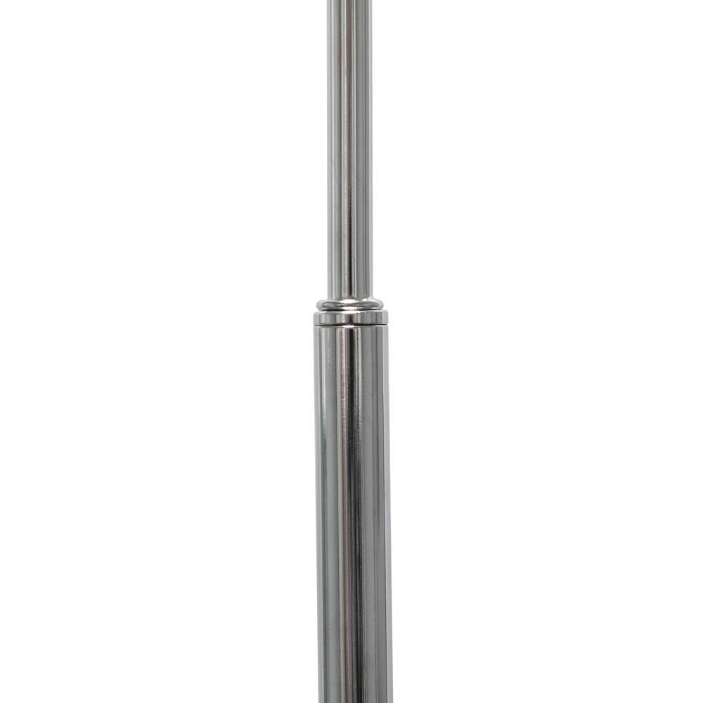 Brushed Nickel Arched Floor Lamp - White Shade