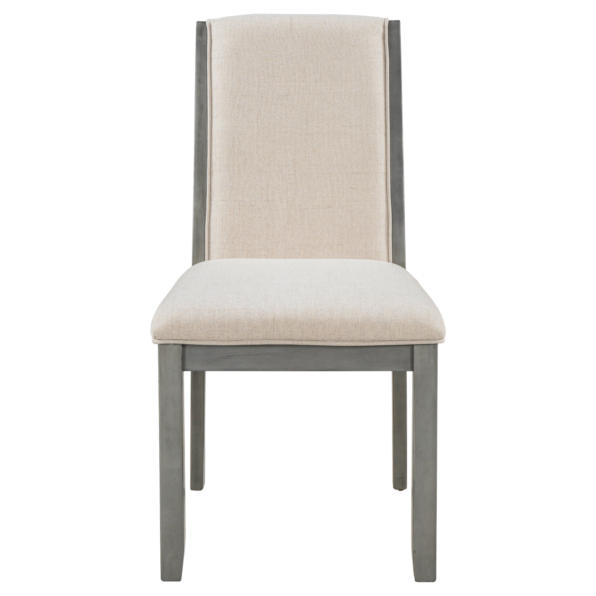 Farmhouse Wood Full Back Dining Chairs with Upholstered Cushions (Set of 4) - Grey