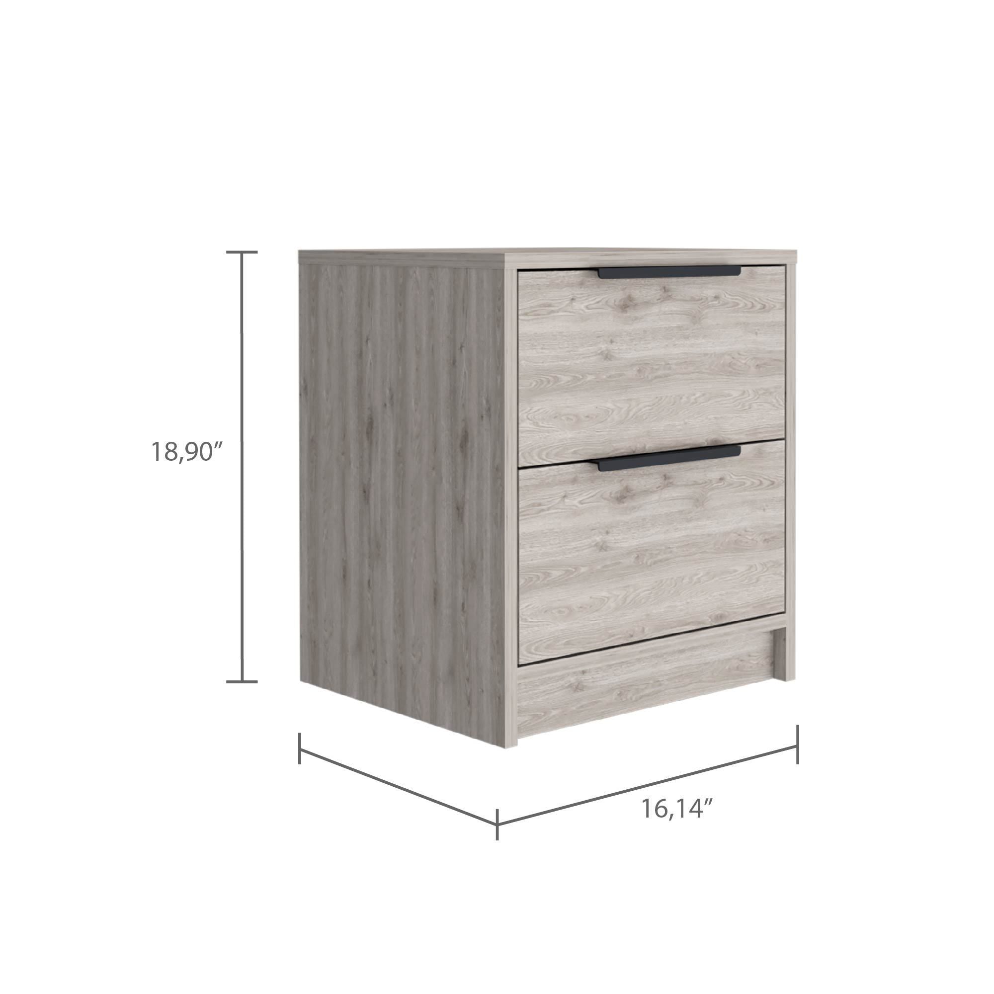 Light Grey - 2-Drawer Nightstand