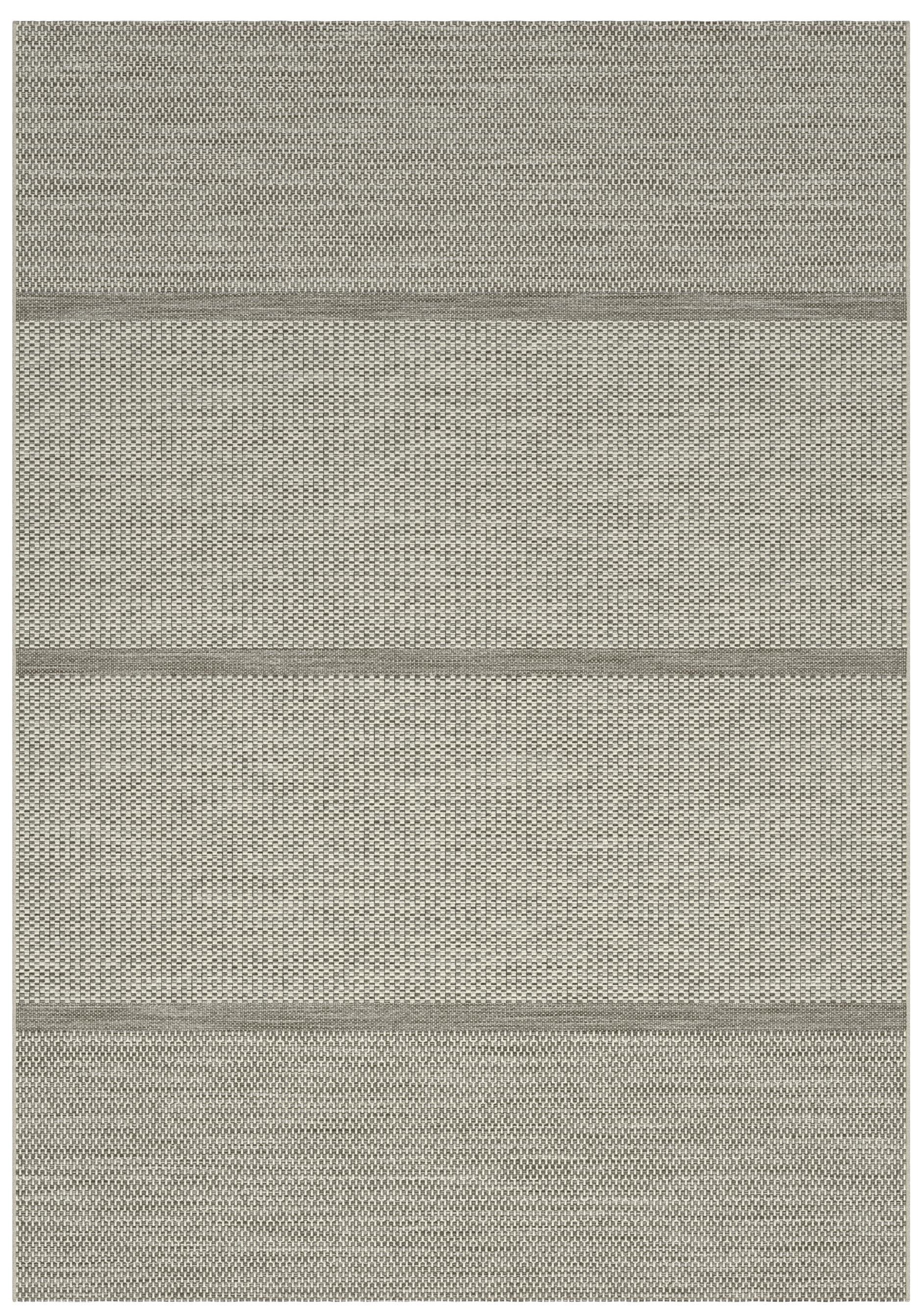 Striped Sands White, Linen Indoor / Outdoor Polypropylene Area Rug 5x8