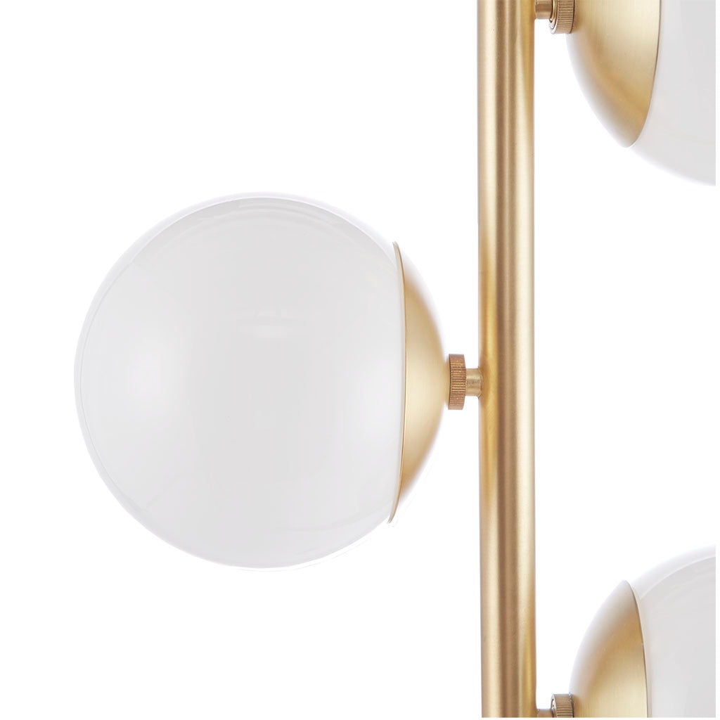 Holloway 3-Globe Light Floor Lamp with Marble Base - Gold