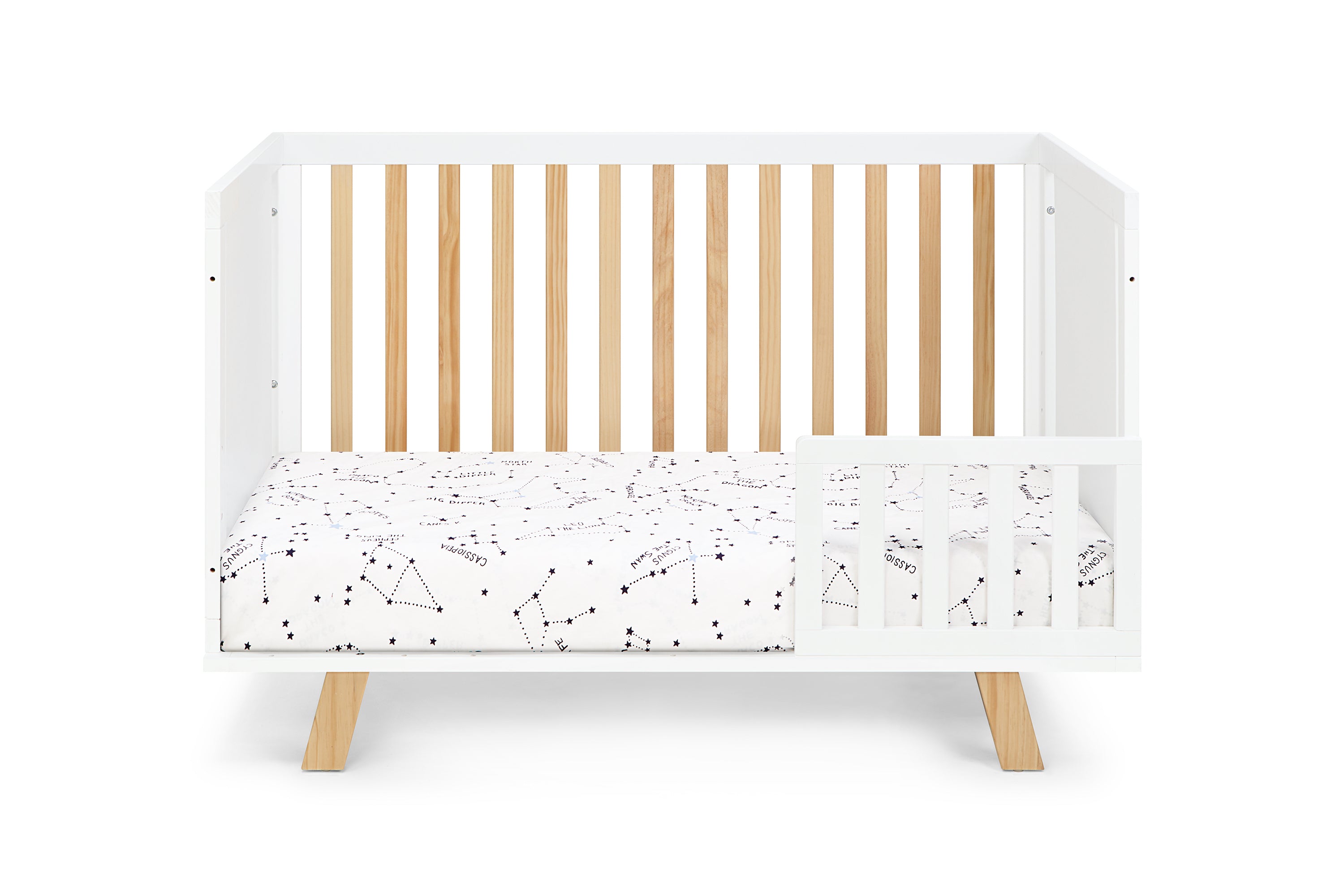 White/Natural 3-in-1 Convertible Island Crib