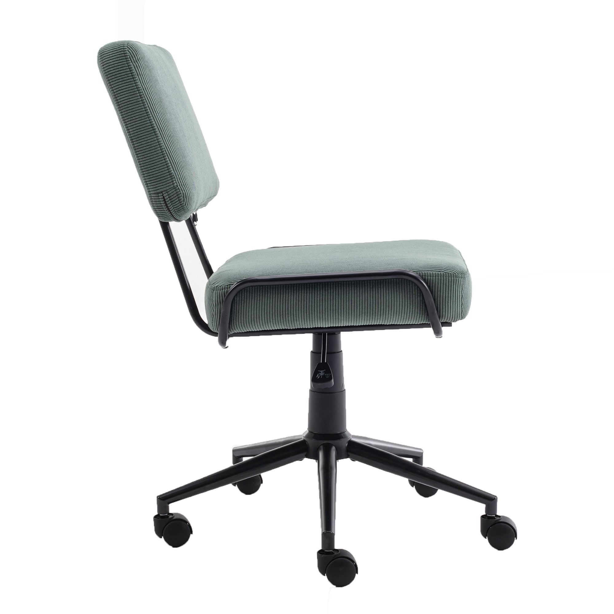 Corduroy Desk Chair Home Office Adjustable Height - Green