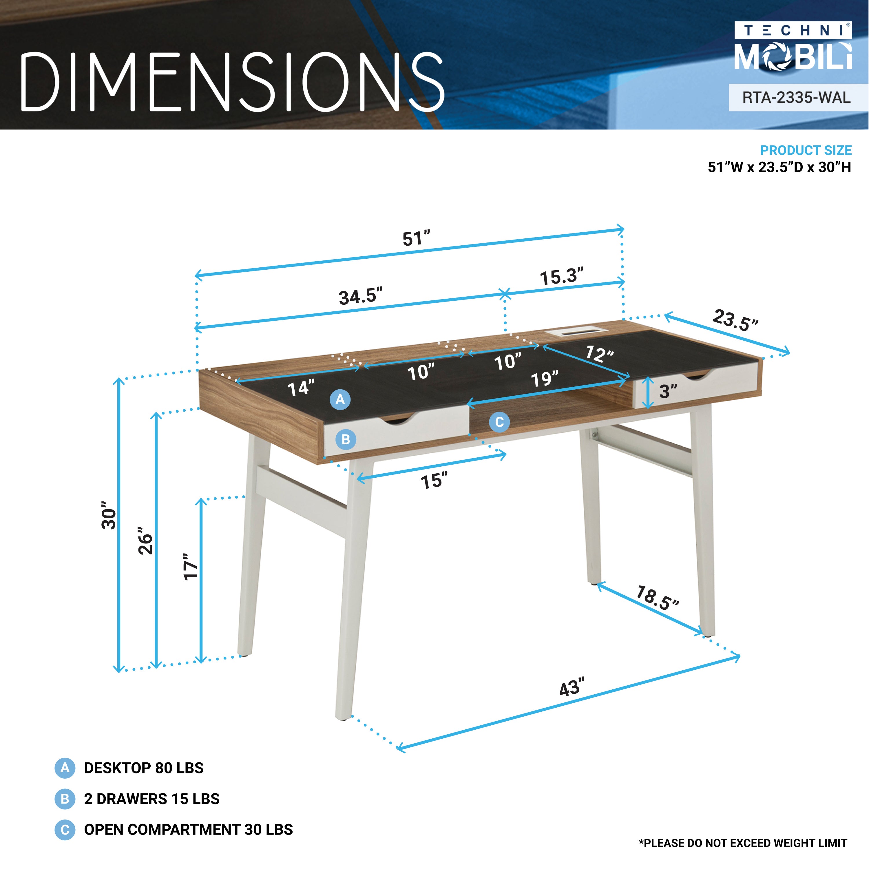 Techni Compact Computer Desk 