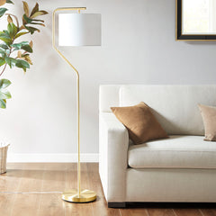 Angular Arched Metal Floor Lamp - Gold