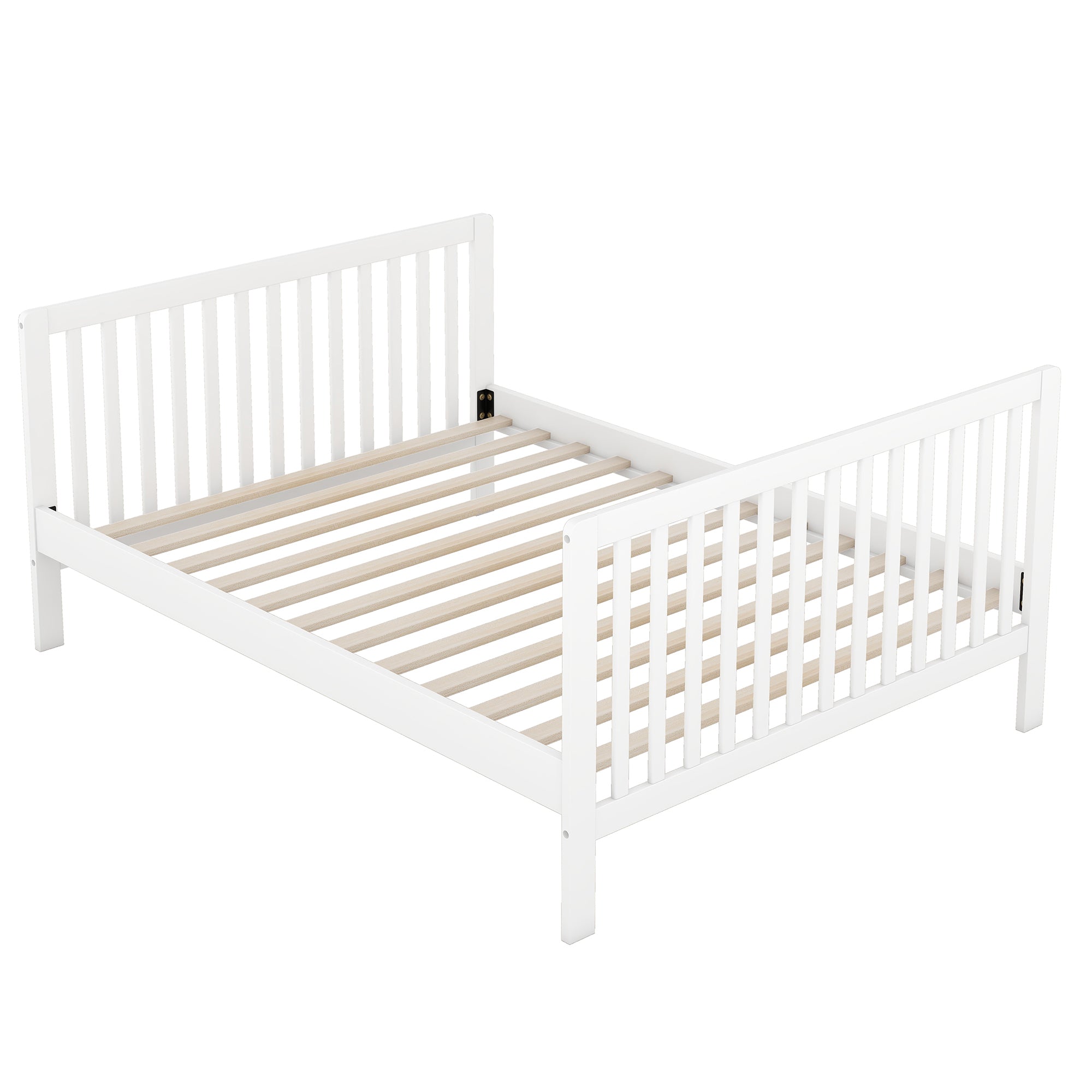 Convertible Crib/Full Size Bed with Changing Table - White