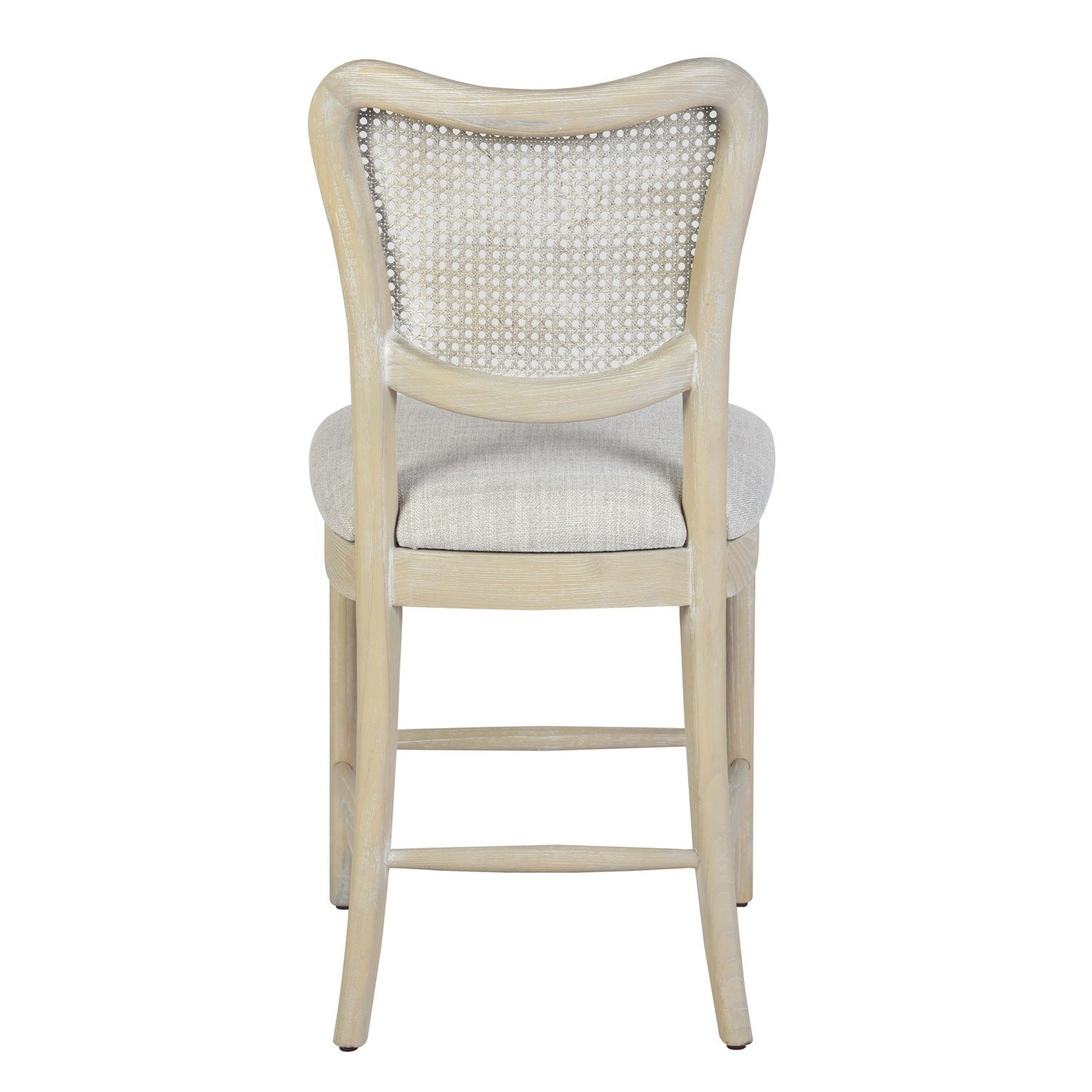 Farmhouse Dining Room Accent Chairs French Distressed Bedroom Barstools with Round Rattan Back Elegant Kitchen Chairs Side Chair (Set of 2) - Rattan Back in Beige