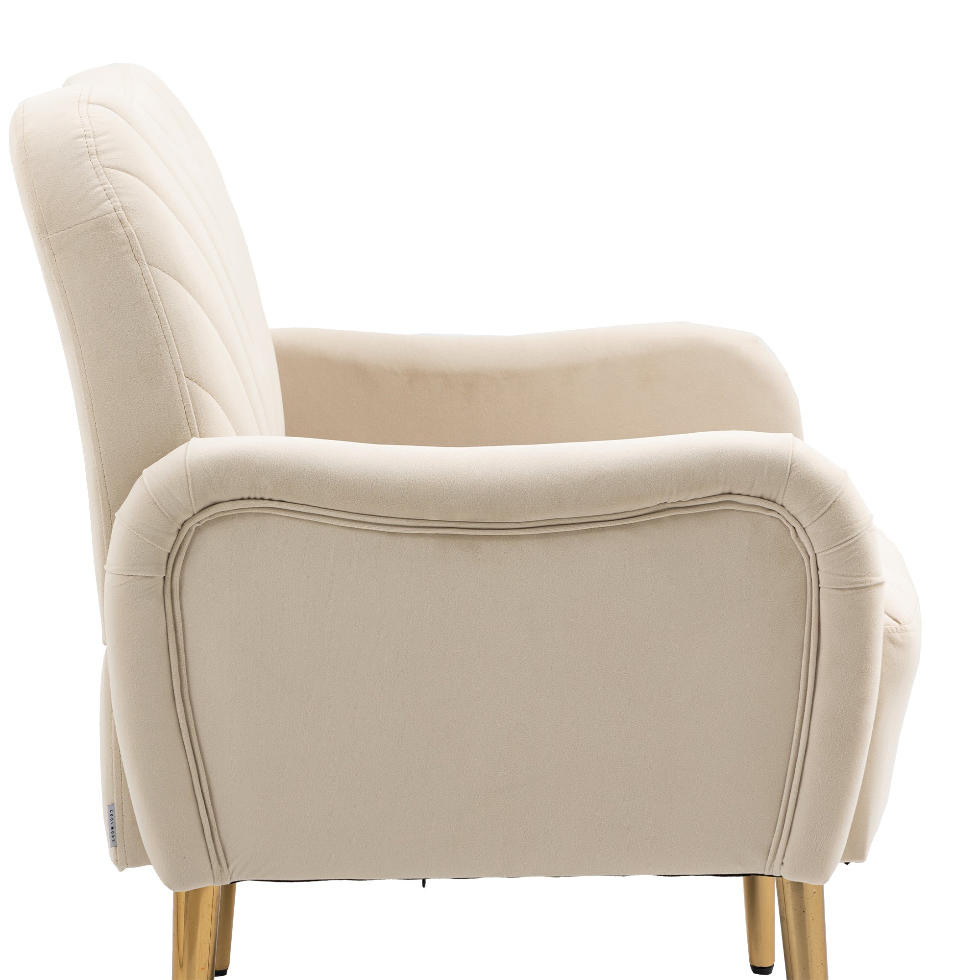 European Style Velvet Accent Chair/ Living room with Metal Feet