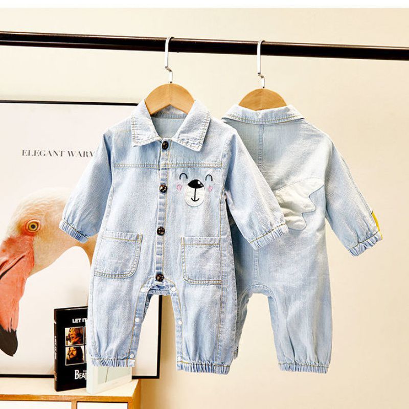 Little Boys Baby Onesie Denim Romper