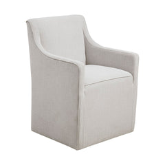 Slipcover Dining Arm Chair with Casters - Grey