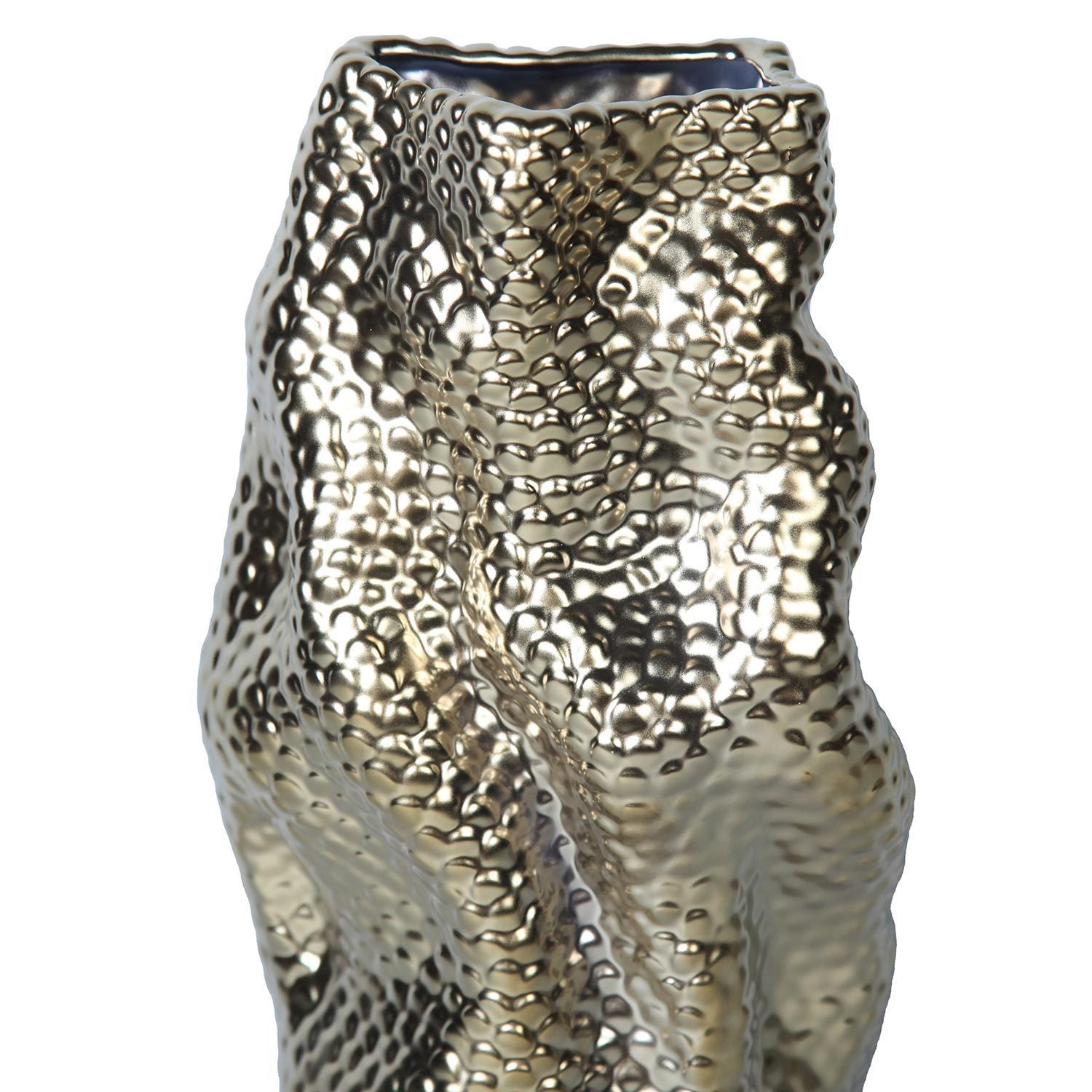 20"H Modern and Elegant Ceramic Vase with Gold Texture