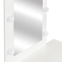 Modern Vanity 9 LED Lights illuminate Makeup Mirror, Adjustable Brightness - White