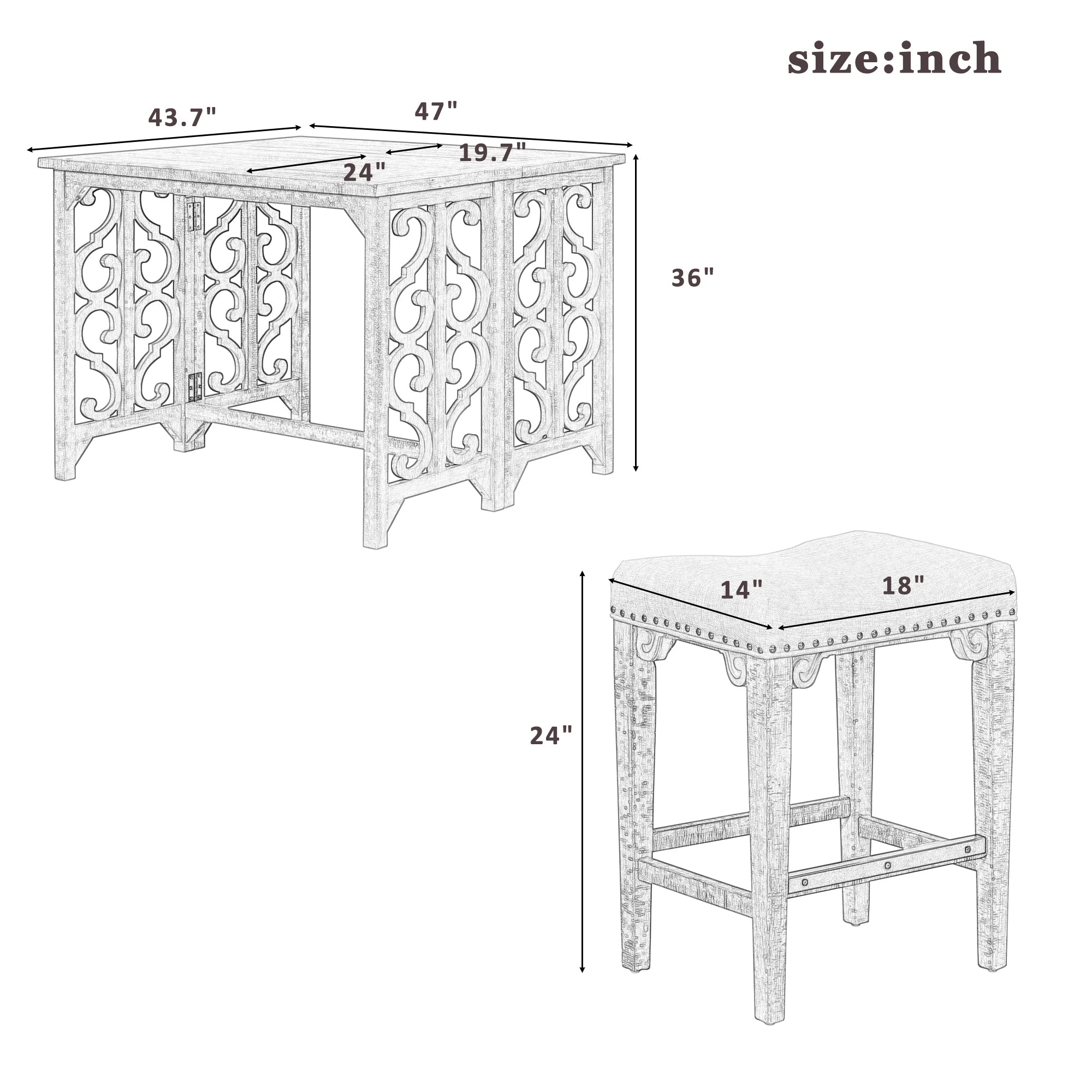 3-piece dining set