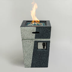 Outdoor Concrete Fire Pit Column Propane Fire Pit Patio Gas Fire Pit