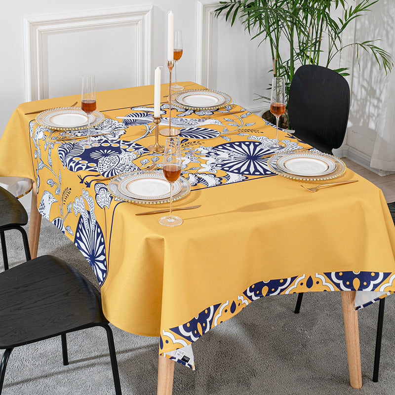 Colorful TableCloth with Artistic Design, Reusable for Dining Table