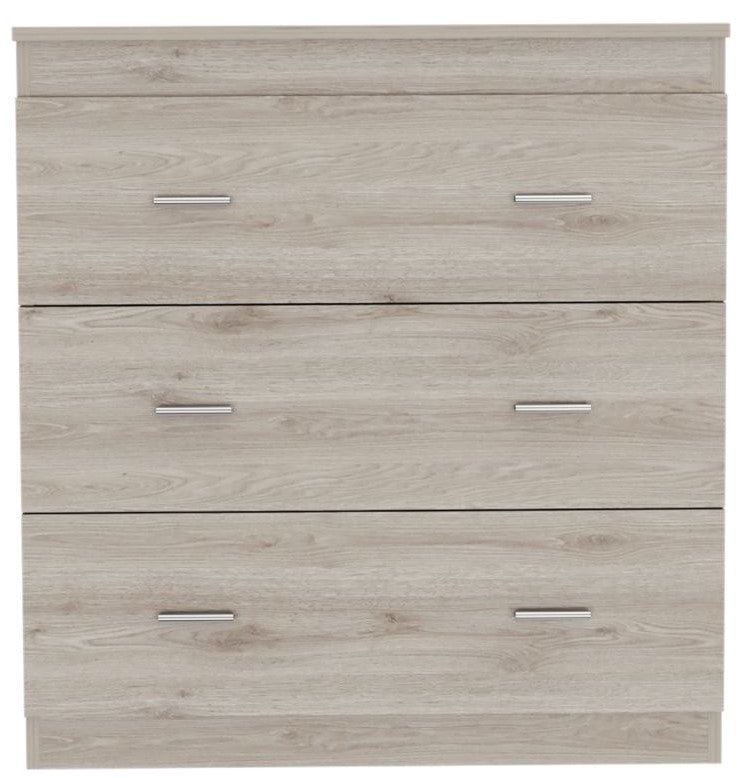 Classic Three Drawer Dresser - Light Gray / White