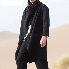 Men Long Sleeve Cardigan Trench Coat