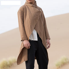 Men Long Sleeve Cardigan Trench Coat