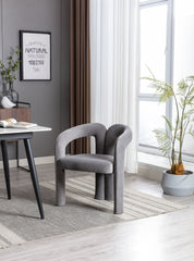 Contemporary Designed Fabric Upholstered Accent/Dining Chair /Barrel Side Chairs (Set of 2) - Grey