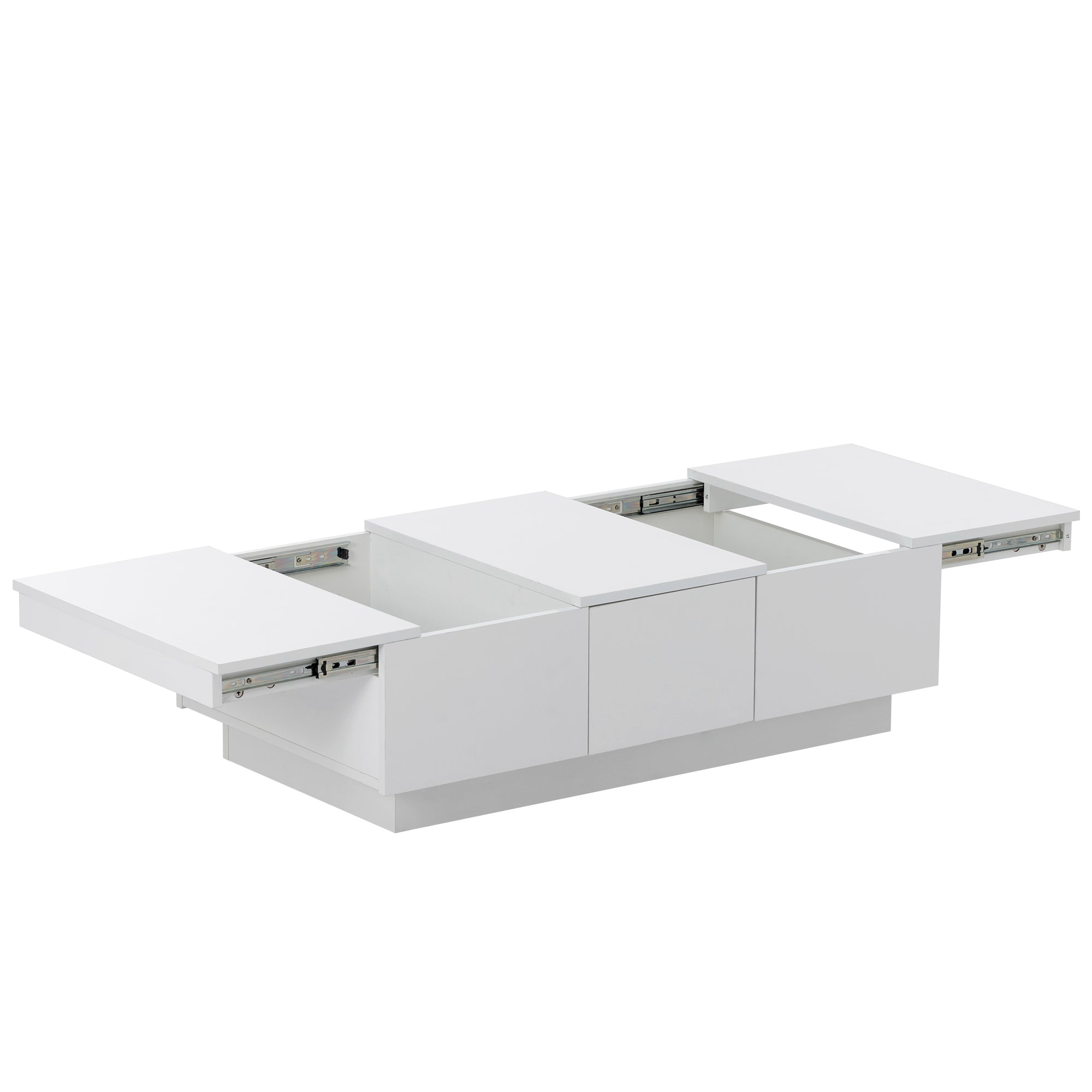 Multifunctional Coffee Table with 2 large Hidden Storage Compartment - White