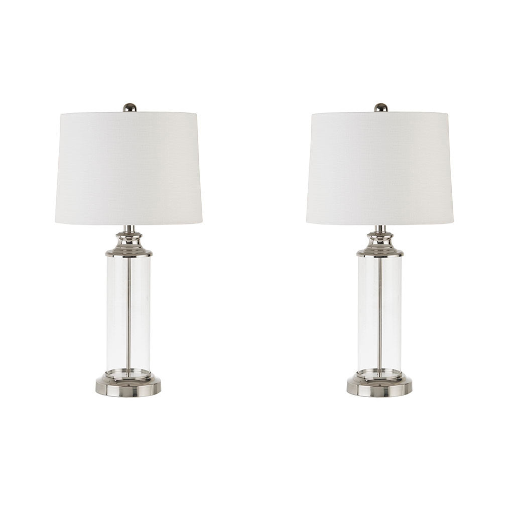 Clarity Glass Cylinder Table Lamp (Set of 2)