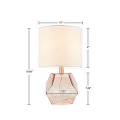 Bella Geometric Glass Table Lamp - Pink