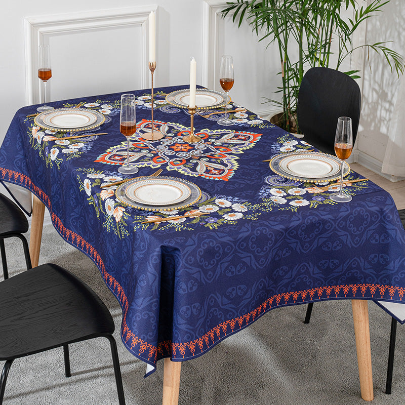 Colorful TableCloth with Artistic Design, Reusable for Dining Table