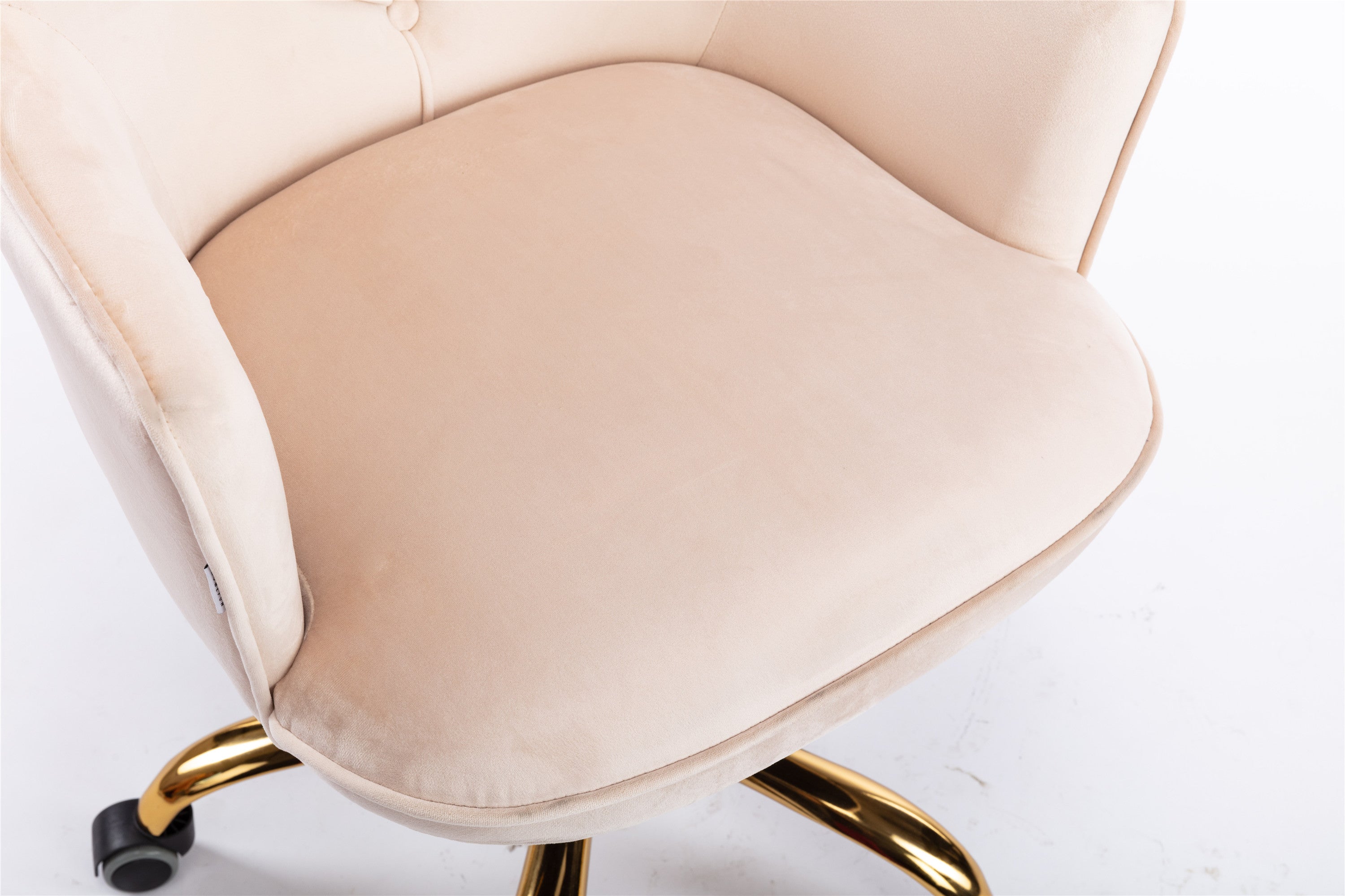 Modern Velvet Swivel Shell Chair - Beige