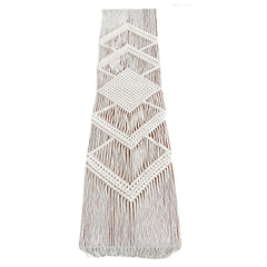 Bohemian Hand-Woven Knotted Chic Style Dining Table Runner with Tassels